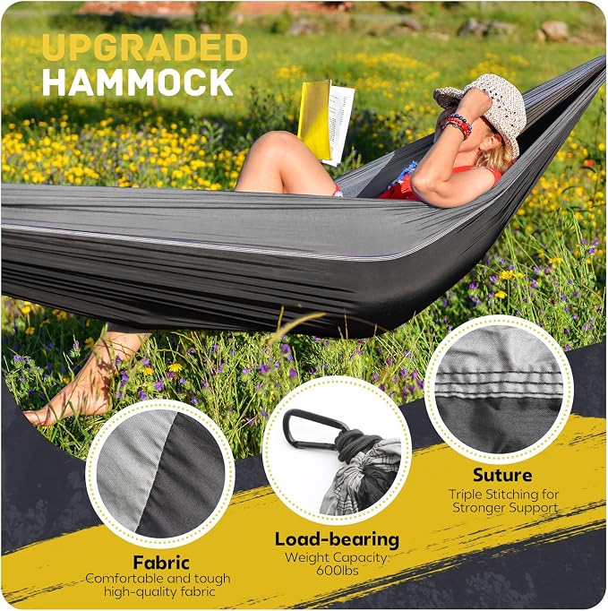 Camping Hammock Lightweight, Portable Hammocks Parachute Hammock - Image 3