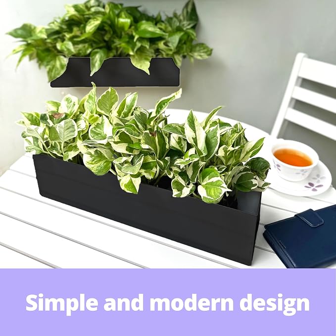 LaLaGreen Wall Planter Rectangular Metal Hanging Flower Pot - Image 8