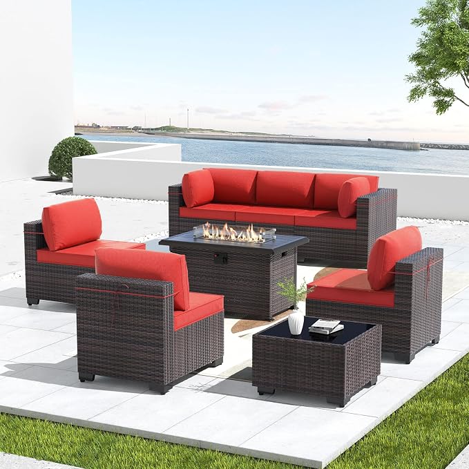 Kullavik 8 Pieces Outdoor Patio Furniture Set, Sectional Sofa Set - Image 8