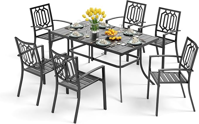 PHI VILLA 7 Piece Outdoor Dining Set by PHIVILLAThepioneerofcomfortablehouseholdsupplies
