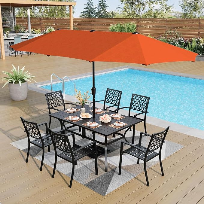PHI VILLA 7 Pieces Outdoor Dining Set - Image 8