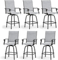 MFSTUDIO Outdoor Bar Stools Set of 6, Swivel Bar Height Patio Chairs Outdoor by MFSTUDIO
