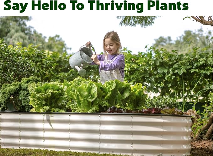 Plant & Plot Galvanized Raised Garden Beds Outdoor // 8×4×1 ft Planter Raised - Image 5