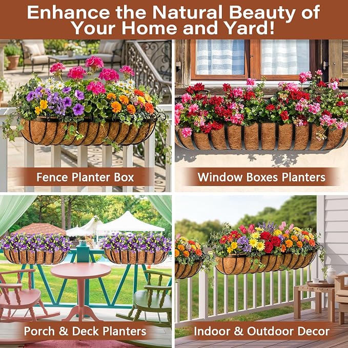 Legigo 4PCS 36 Inch Natural Trough Coco Coir Liners Planters Replacement - Image 6