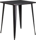 Flash Furniture Nolan Commercial Grade 31.5" Square Black-Antique Gold Metal by FlashFurniture