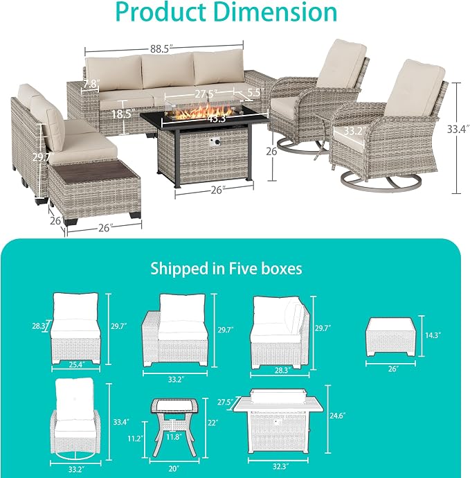 10-Piece Outdoor Patio Furniture Set - Image 5