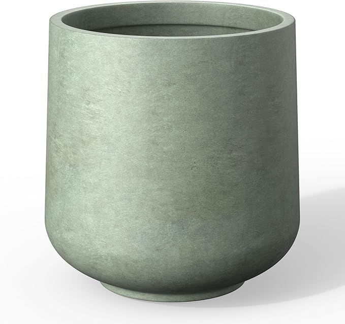 Kante 11.6" Dia Round Concrete Planter, Outdoor Indoor Large Plant Pots by Kante