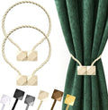 Hion Magnetic Curtain Tiebacks Beige 2pcs, Curtain Tiebacks Buckles Holdbacks by Hion