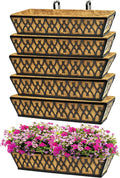 6 Pack 24 Inch Window Boxes Planters Railing Planter Box by KarlliuHOMEGARDEN
