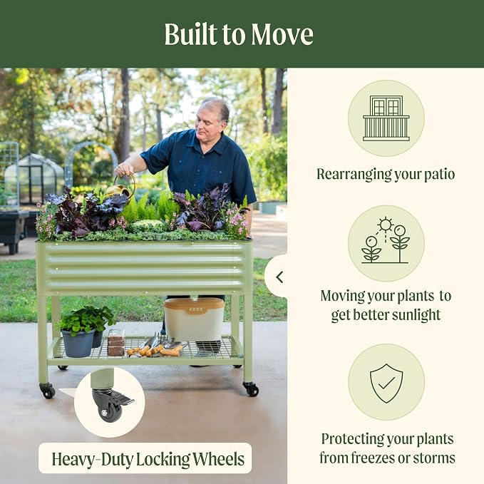 Rolling Elevated Raised Garden Bed-V Series, 1000 Lbs Weight Capacity, Outdoor - Image 4