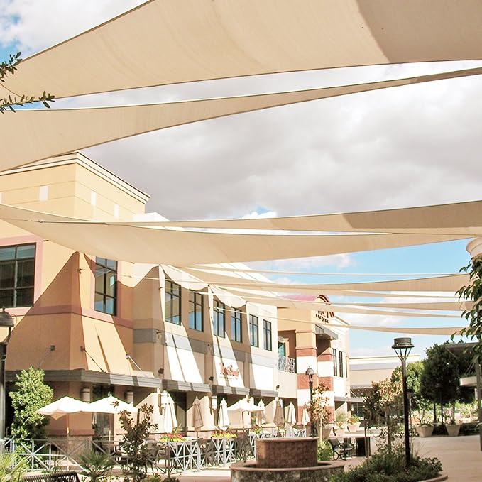 E&K Sunrise 7' x 7' x 7' Sun Shade Sail Triangle Canopy Shade Cover UV Block - Image 8