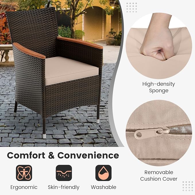 Tangkula 11 Piece Rattan Outdoor Dining Set - Image 2