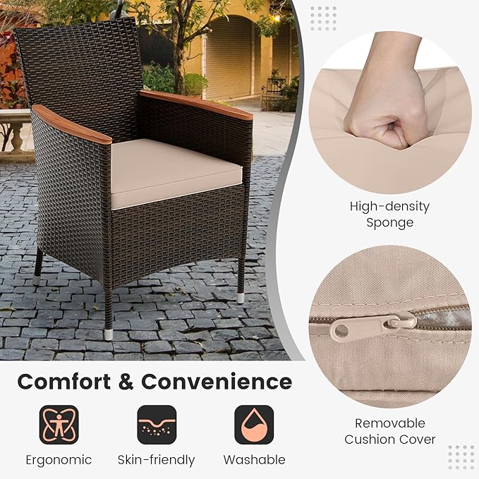 Tangkula 11 Pieces Rattan Outdoor Dining Set - Image 4