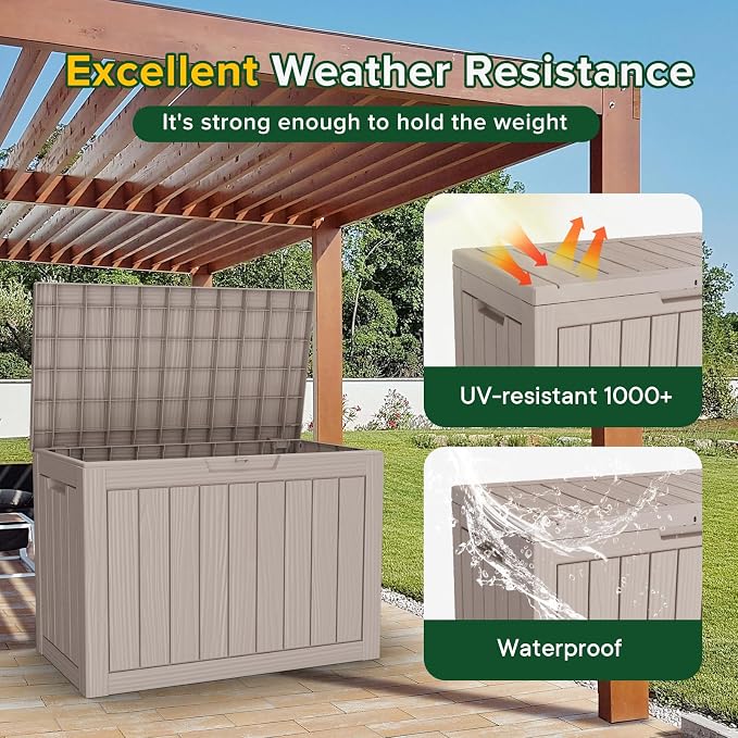 45 Gallon Outdoor Deck Box, Lockable Waterproof Outdoor Storage Boxes - Image 4