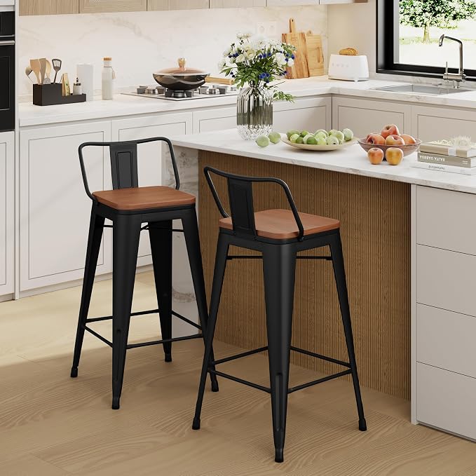 Yongchuang 26" Metal Barstools Set of 2 Counter Bar Stools - Image 3