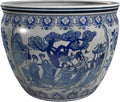 Red Lantern 12" Ladies Blue & White Porcelain Fishbowl Planter or Cachepot by RedLantern