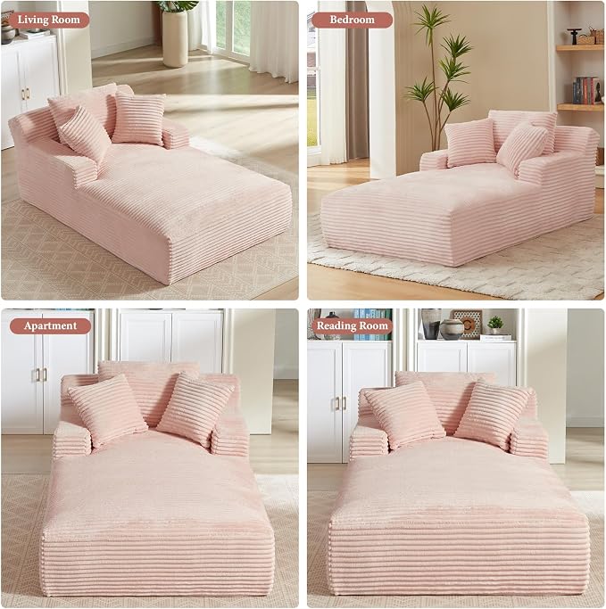78.7" Chaise Lounge Chair Indoor, Oversized Boneless Couch Comfy Upholstered - Image 7