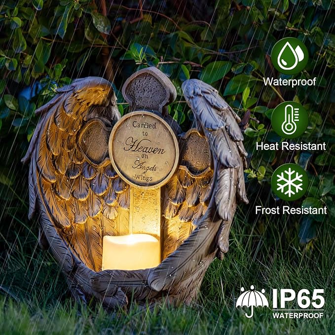 Solar Garden Angel Statue Light – Praying Guardian Angel Figurines - Image 6