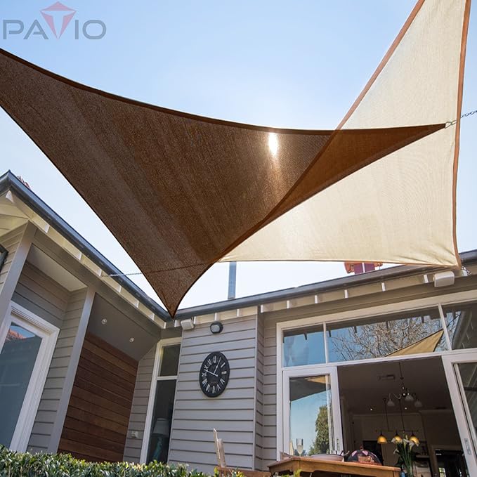 Patio Paradise 18' x 18' x 17'10" Sun Shade Sail Triangle Canopy, Permeable - Image 4