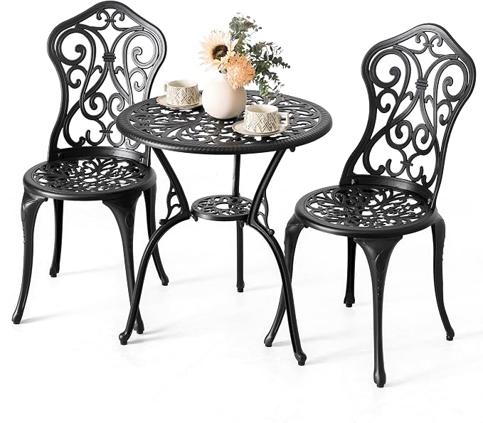 NUU GARDEN 3 Pieces Patio Bistro Set, Outdoor Bistro Set by NUUGARDENCORPORATION