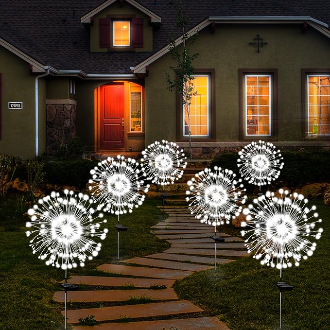 Solar Garden Lights Solar Firework Light Outdoor Waterproof 2 Pack Solar - Image 5