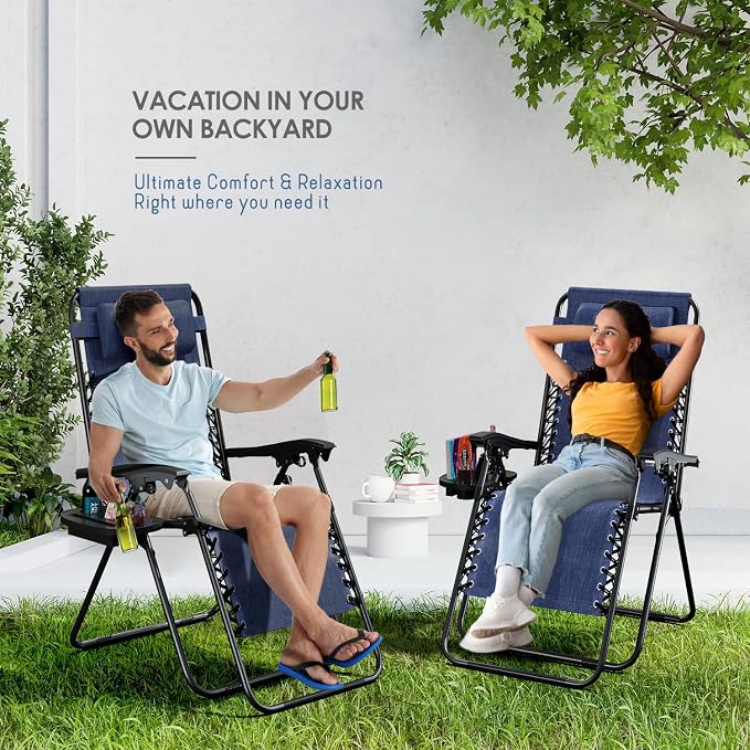 Nestl Zero Gravity Chairs Set of 4, Patio Lounge Chair Outdoor - Image 9