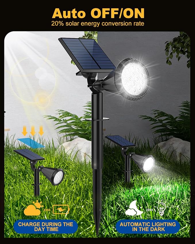 Solar Spot Lights Outdoor, 14 LED Outdoor Solar Lights - Image 3