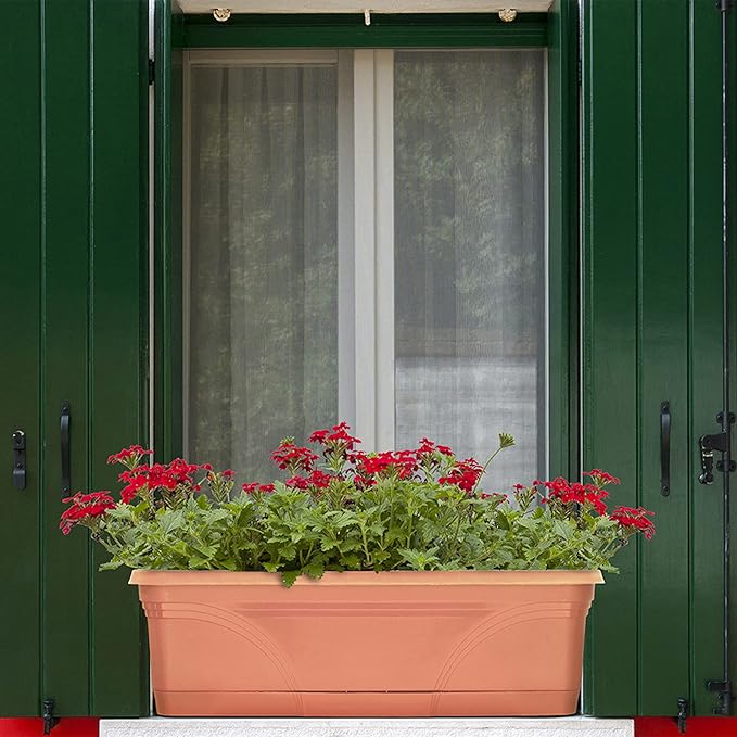 Southern Patio 36 in Medallion Hanging Windowsill Garden Box Planter, Terracotta - Image 6