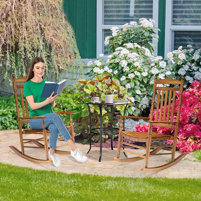 VINGLI Wooden Rocking Chair, Outdoor Chair - Image 7