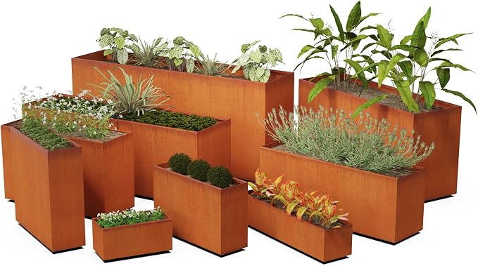 PLANTERCRAFT Corten Steel Planter Rectangle Outdoor Metal Garden Box Heavy Duty - Image 6