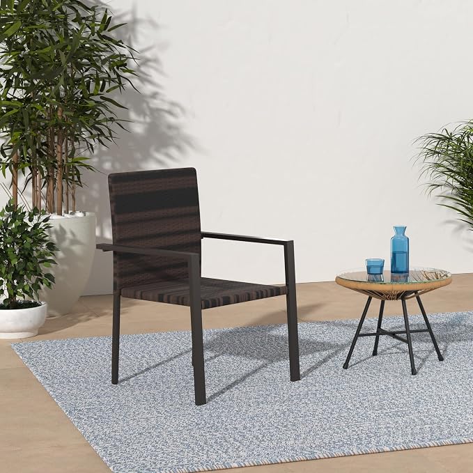 Best Choice Products Set of 2 Stackable Outdoor Wicker Dining Chairs - Image 2