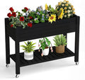Raised Garden Bed with Legs, 33.66" Tall Self-Watering Resin Planter Box with by OutdoorLivingPerfected