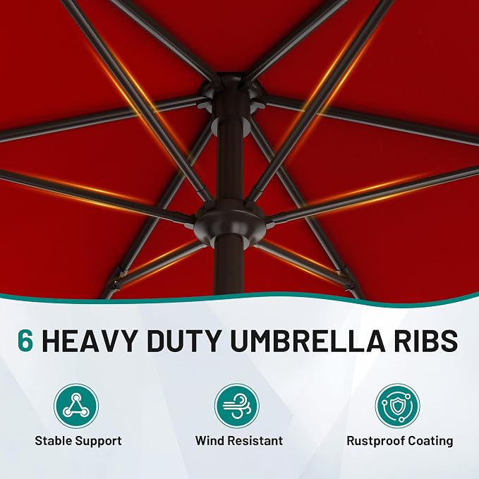 AreShark 7.5FT Patio Umbrella Table Market Umbrella - Image 3