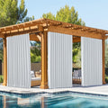 NICETOWN 2 Panels Outdoor Curtains Waterproof Pocket & Back Tab on Top & Bottom by NICETOWN