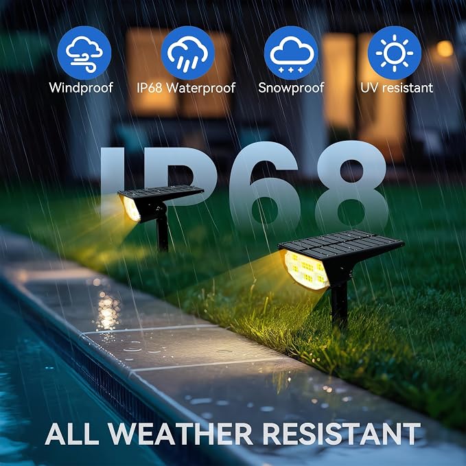 Solar Spot Lights Outdoor IP68 Waterproof, Ultra-Bright Performance，Simple Modes - Image 2