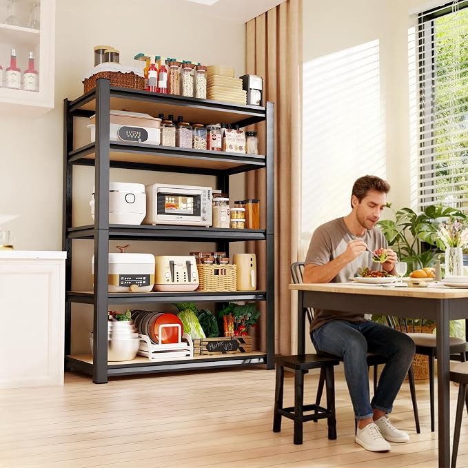 Set of 4 Garage Shelving-2050 lbs 5 Tier Storage Shelves, Adjustable Heavy Duty - Image 2