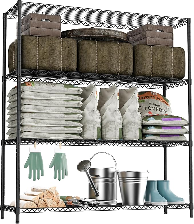 2400LBS 47.3" W Stand Shelf Wire Rust-Proof Outdoor Storage Shelving 4-Tier by MEIGAOPLASTICANDMETALHKCOLIMITED