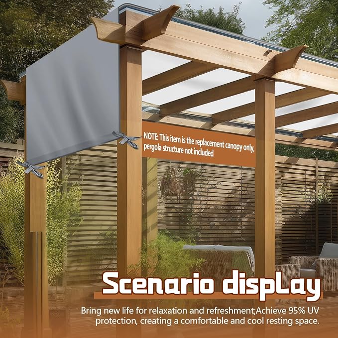 Universal Pergola Replacement Canopy Outdoor Canopy Shade Cover Waterproof - Image 7