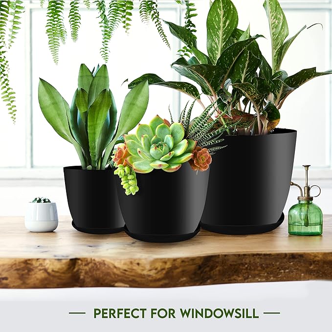 Utopia Home - Plant Pots Indoor - 7/6.6/6/5.3/4.8 Inches Flower Pots - Image 6
