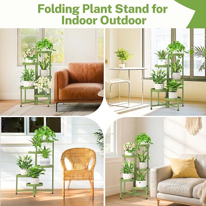 iDavosic.ly 5 Tier Folding Plant Stand Indoor Outdoor - Image 6