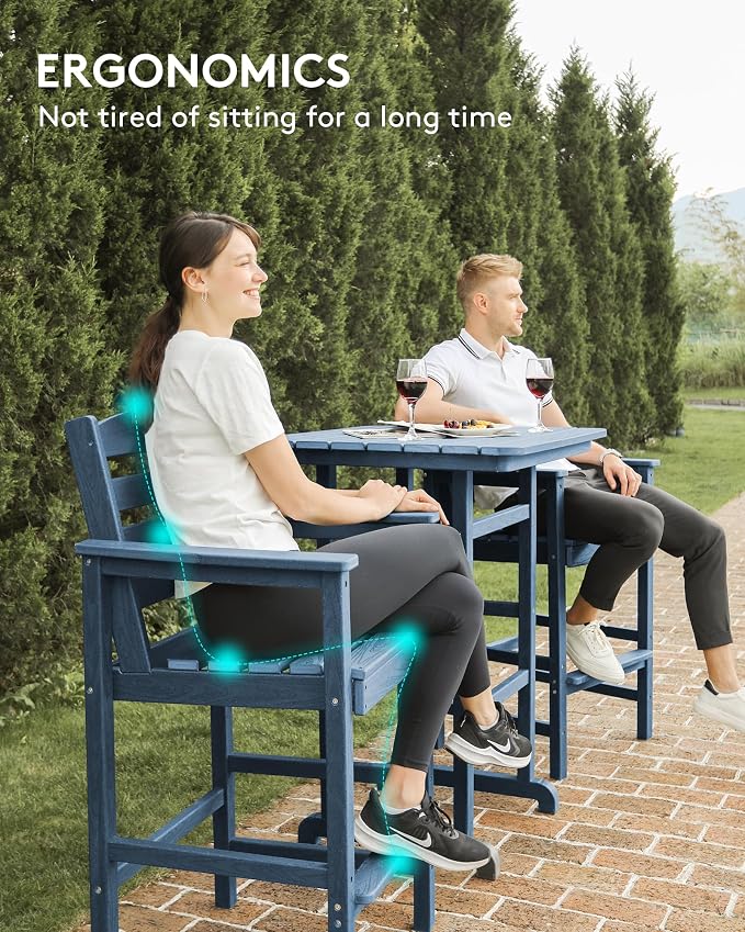 SERWALL 4 Pieces Outdoor Patio Bar Set - Image 6