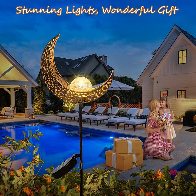 Homeimpro Moon Solar Lights Outdoor Garden Decor Gifts - Image 6