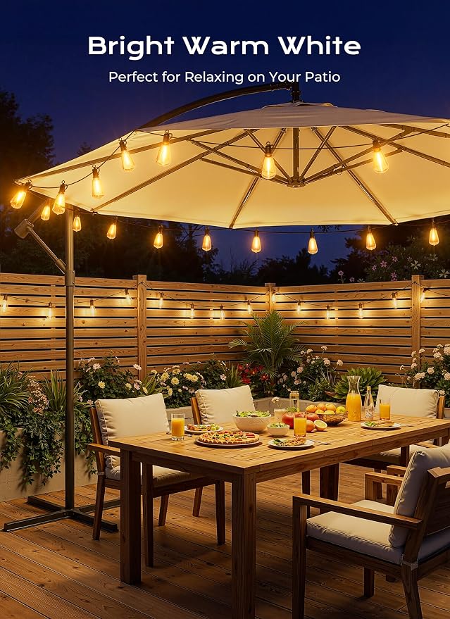 Brightown 58FT Solar String Lights Outdoor Waterproof, Patio Lights - Image 2