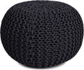 BIRDROCK HOME Round Pouf Ottoman | Cotton Braided Foot Stool by BIRDROCKHOME