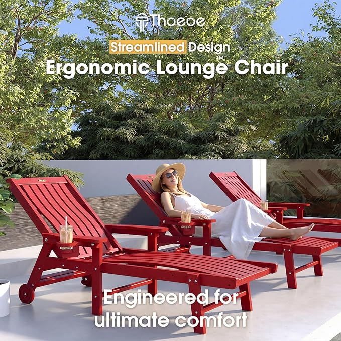 Patio Chaise Lounge Chair, Oversized Lounge Chair Outdoor - Image 3