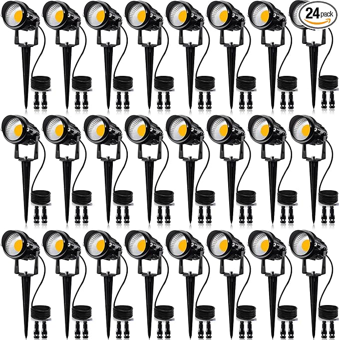SUNVIE 24 Pack Low Voltage Landscape Lights LED 12W Landscape Lighting by SUNVIE
