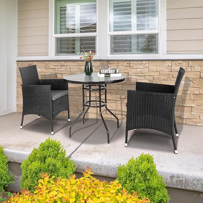 VINGLI Round Patio Table with Umbrella Hole - Image 7