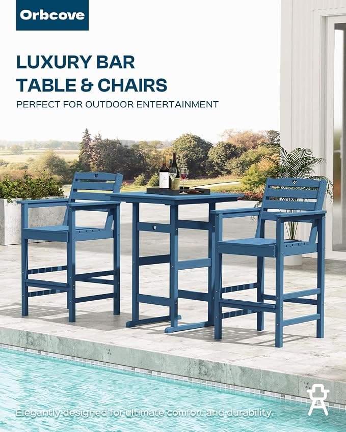 Patio Bar Table, Adirondack Table1 Pieces Set, Bar Height outdoor bar table Set - Image 6