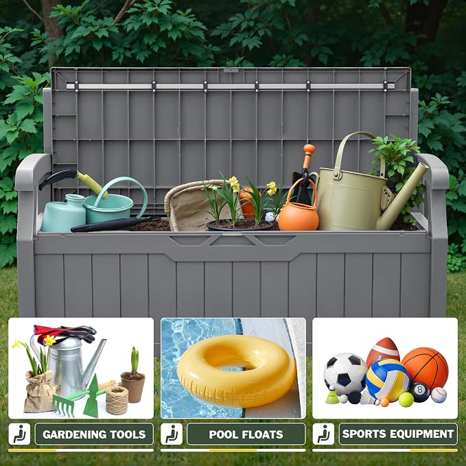 Flamaker 80 Gallon Storage Bench Outdoor Indoor, Durable All-Weather Seating - Image 5