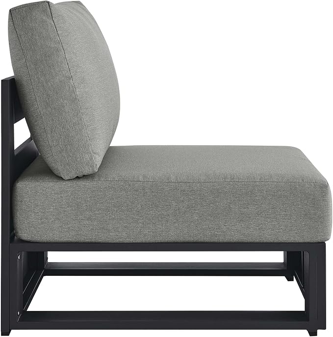 Modway Tahoe Aluminum Armless Patio Gray Modular Weather-Resistant - Image 4